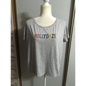 Prana Grey Large Hollydaze Casual Outdoor Logo T-Shirt Top